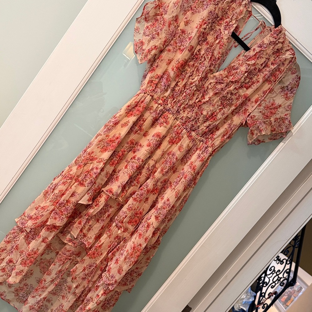 The Kooples Pink Floral High Low Dress